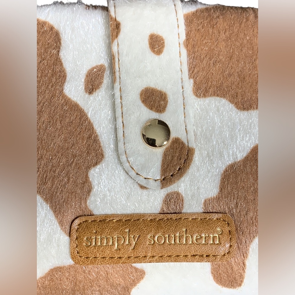 NWT Simply Southern brown cow print multi function compartments large wallet - Picture 6 of 6